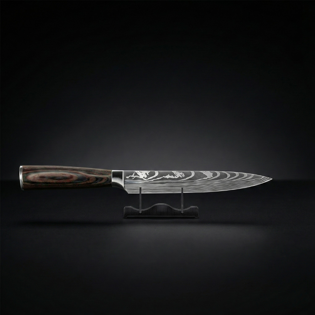 Premium Damascus kockkniv – 13 cm precisionsblad