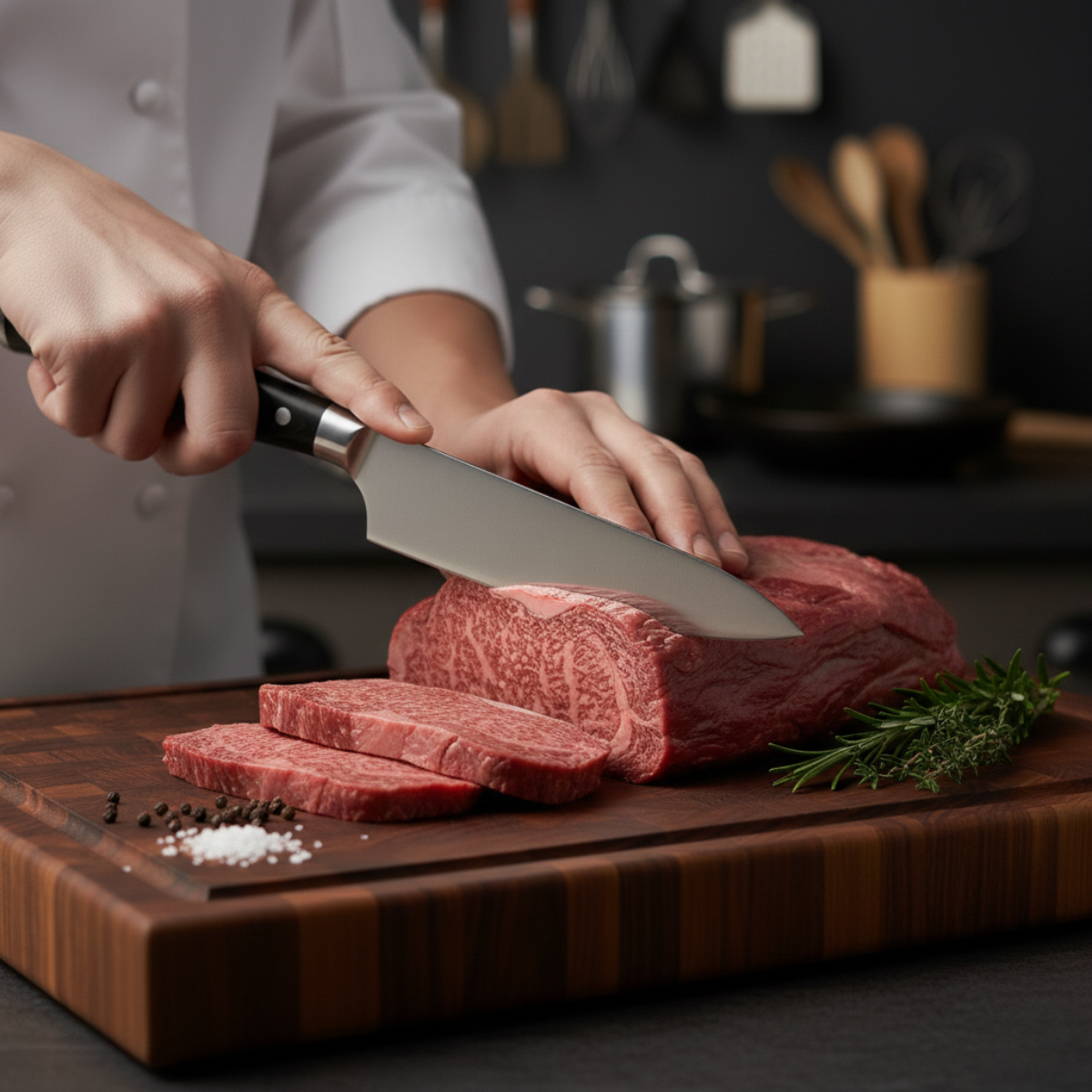 Japansk hamrad kockkniv – 20 cm precisionsblad