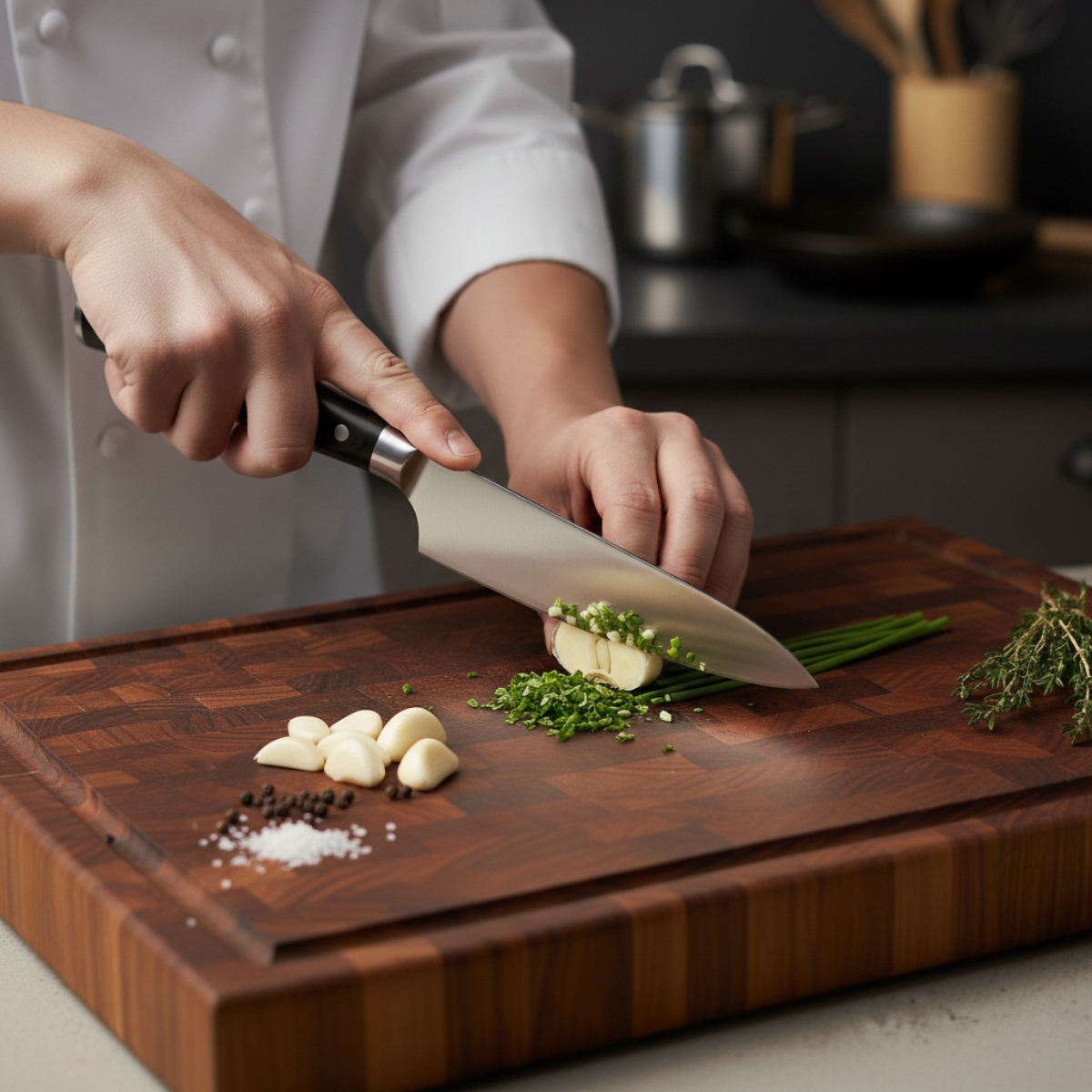 Japansk hamrad kockkniv – 20 cm precisionsblad