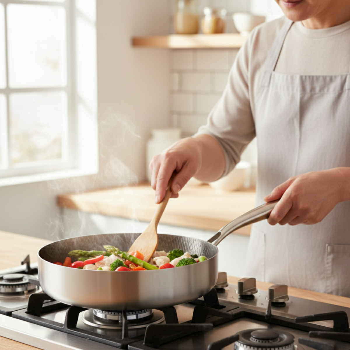 Handhamrad titanpanna med hög vägg