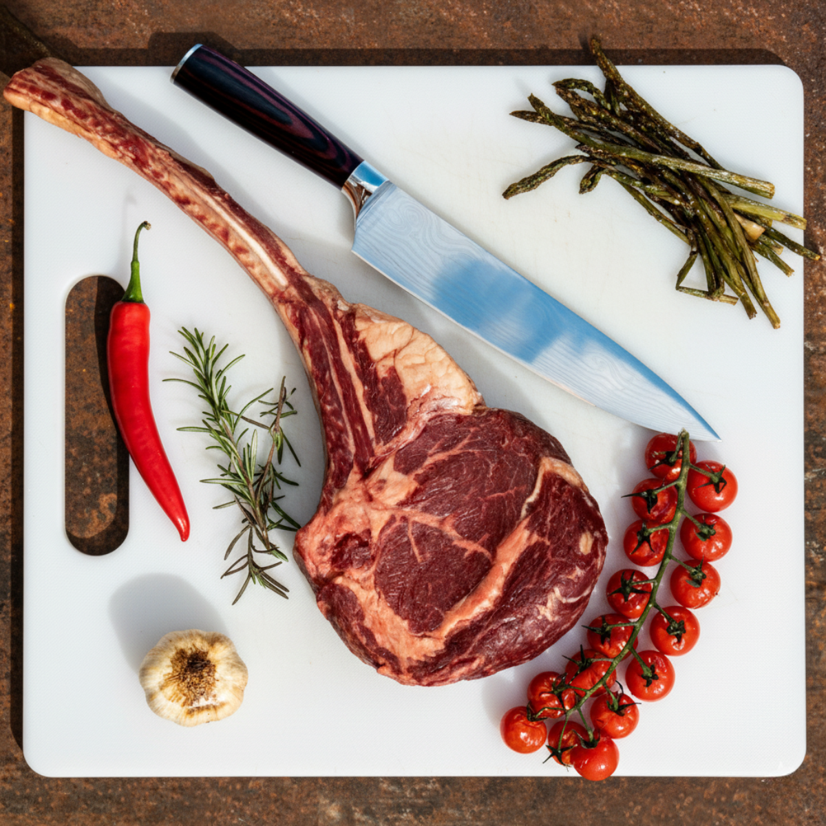 Japansk Damaskus-kockkniv – 20,5 cm precisionsblad