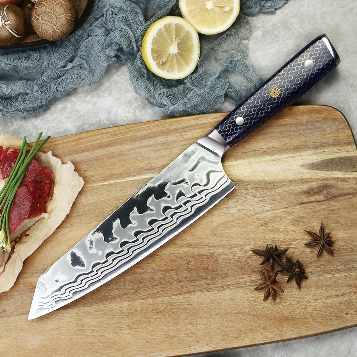 Kiritsuke Damascuskniv – 27 cm precisionsblad