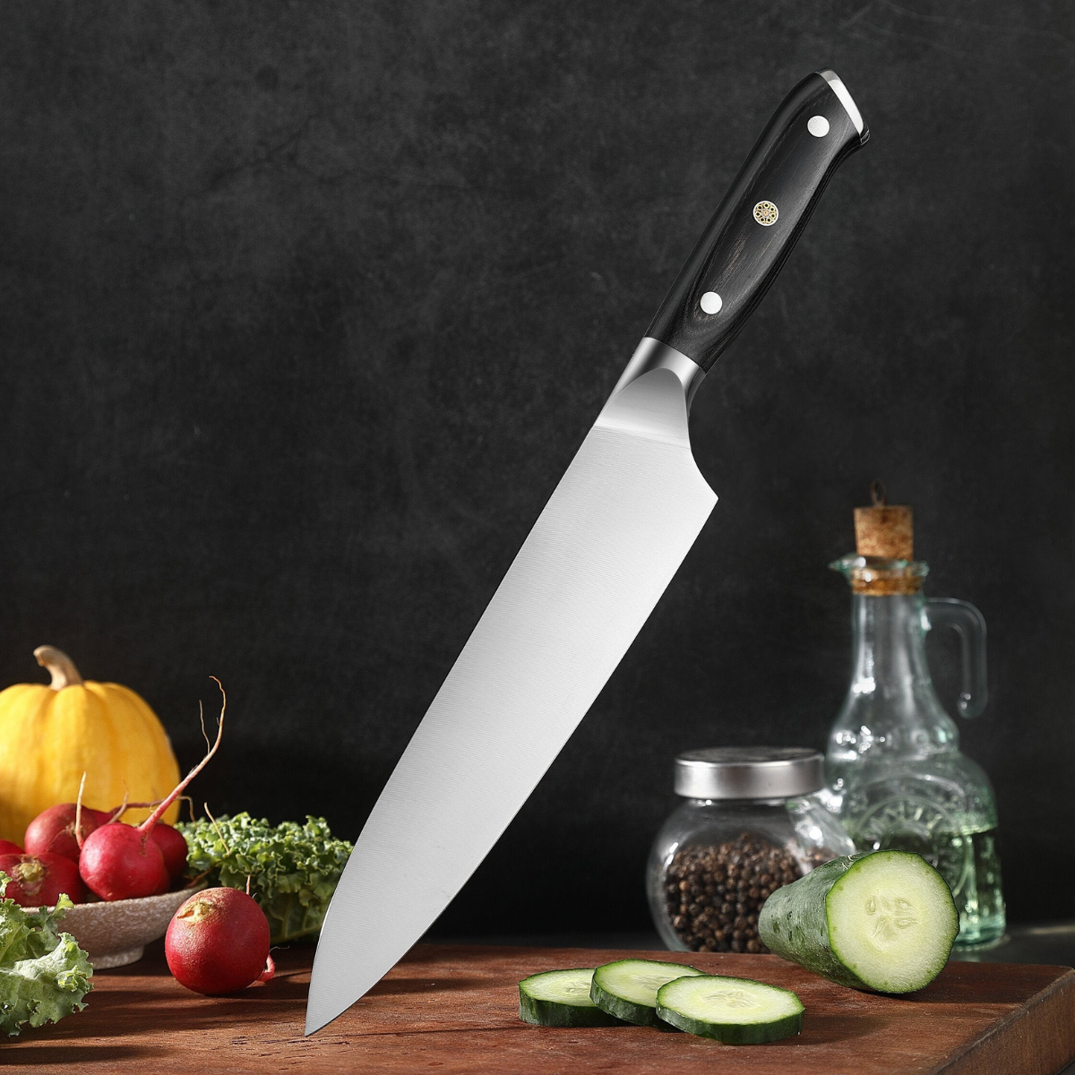 Japansk hamrad kockkniv – 20 cm precisionsblad