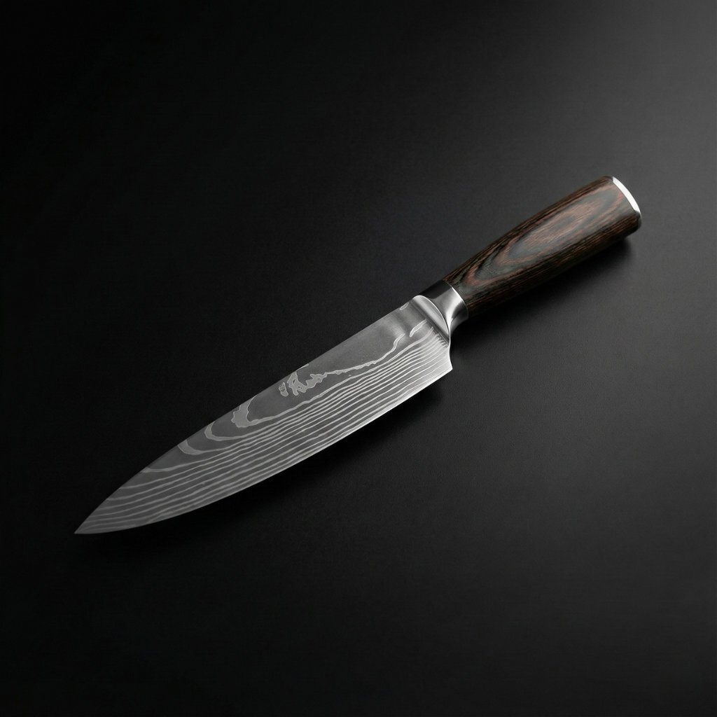 Japansk Damaskus-kockkniv – 20,5 cm precisionsblad