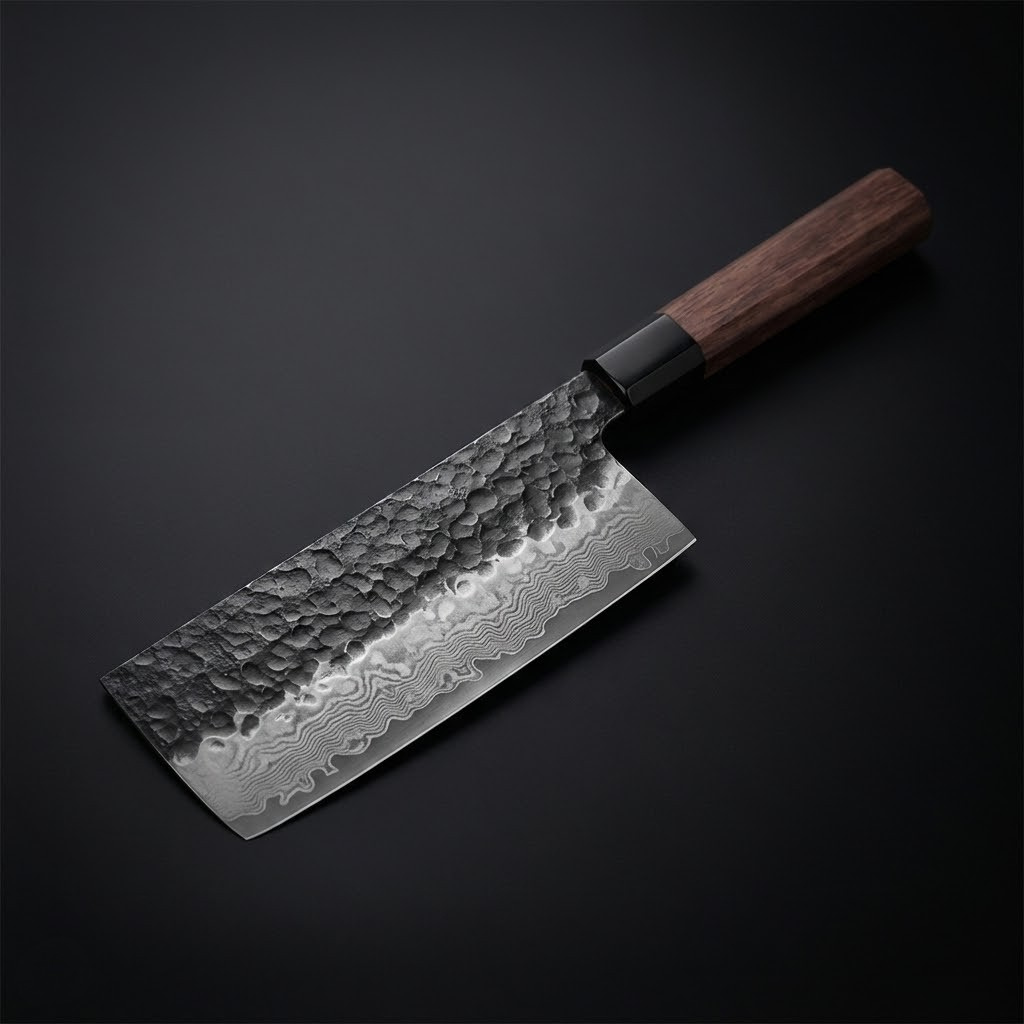 Japansk Damaskus-kockkniv – 18 cm precisionsblad