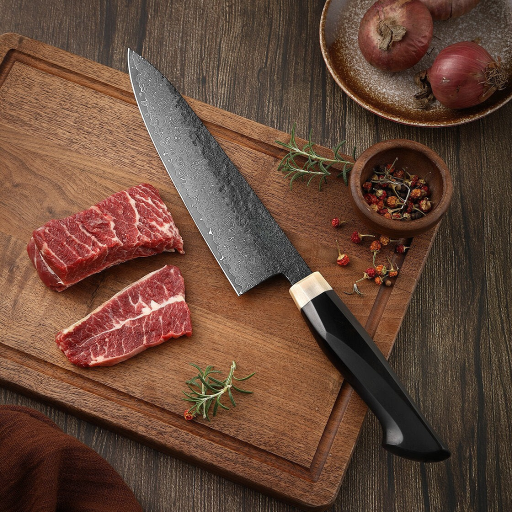 Japansk damaskockkniv – 20 cm precisionsblad