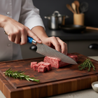 Japansk hamrad Damaskus-kockkniv – 20 cm precisionsblad