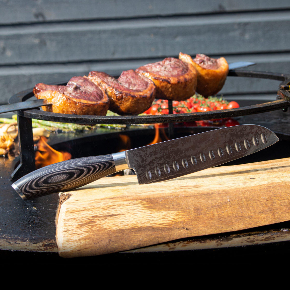 Japansk santokukniv – 18 cm mångsidigt blad